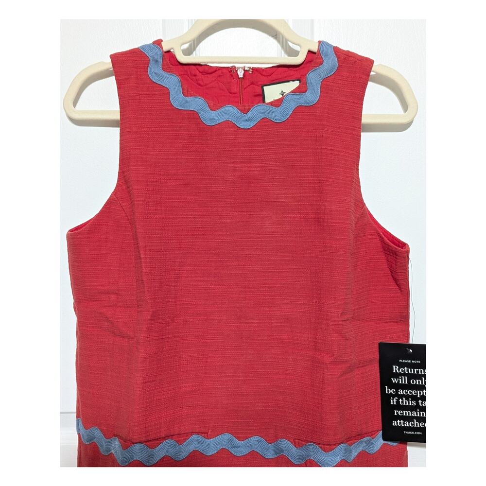 Tuckernuck Cherry Ric Rac Corby Shift Dress Size Small Resort Wear Party Mini - Picture 7 of 10